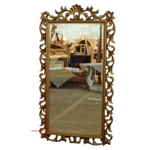 Miroir en bois d'acajou doré cadre classique miroir de décoration murale accessoires de meubles de style français pour la maison européenne classique - Product Image 5