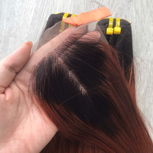 Prix usine 100% brut vierge vietnamien trame humaine dentelle perruque os droit Ombre brun couleur Super Double dessiné Extensions de cheveux - Product Image 6