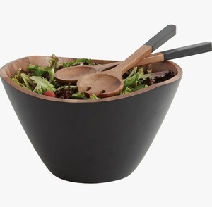 Tazón de Ensalada de Madera Premium, Vajilla Natural, Tazón para Servir Ensalada, Fruta y Pan, a Precio de Mayoreo - Product Image 1