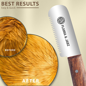 หวีสแตนเลสสำหรับสุนัข Flamia & Jabz ด้ามไม้พะยูง ดีไซน์คลาสสิกสำหรับสุนัข - Product Image 6