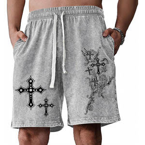 Shorts Y2K pour hommes Christian, style vintage, avec motif graphique cool, pour le sport, la gym, le streetwear - Product Image 1