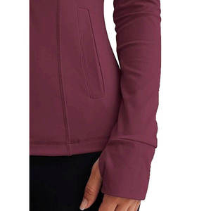 Veste de sport pour femme à demi-zip, manches longues, logo personnalisé, vente en gros, hauts courts de jogging et yoga, vêtements de fitness à capuche pour l'hiver - Product Image 6