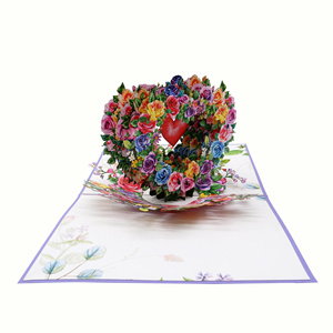 Tarjeta de Felicitación 3D con Corazón Floral, Diseño Personalizado, Hecha a Mano, Decoración para el Hogar, Día de San Valentín - Product Image 4