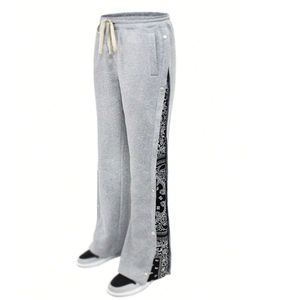 Pantalon de jogging homme tendance, coupe slim, patchwork color block, style sport, effet délavé - Product Image 3