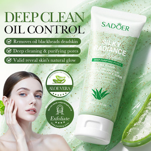 Gommage visage SADOER à l'<span class=keywords><strong>aloe</strong></span> vera et au curcuma, <span class=keywords><strong>gel</strong></span> <span class=keywords><strong>exfoliant</strong></span> blanchissant, nettoyage en profondeur et hydratant pour la peau du visage, 100g - Product Image 4
