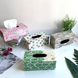 Porte-serviettes carré en bois avec incrustation de os, taille personnalisée, nouveau design, boîte à mouchoirs en papier, prix bas, fabriqué en Inde - Product Image 6