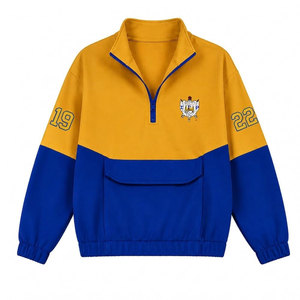 Sweat-shirt à demi-zip pour femme Sigma Gamma Rho SGR Sorority, bleu et doré, avec poches, coupe classique - Product Image 1