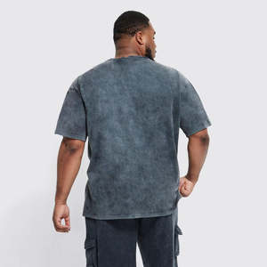 T-shirt 100% coton pour homme, haute qualité, couleur unie, 280 g/m², coton lourd, lavage à l'acide, t-shirt uni - Product Image 5