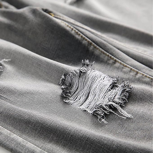 Shorts en jean délavé unisexe coupe ample style streetwear vintage en coton pour la vente en gros - Product Image 6