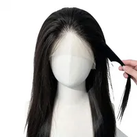Perruque prête à porter sans colle, lisse et crépue, avec cuir chevelu naturel, cheveux vierges, perruques frontales en dentelle HD pour femmes