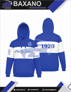 Sweat-shirt à capuche Zeta Phi Beta ZPB Sorority bleu royal et blanc, coton et polyester de haute qualité, vêtements grecs pour sororité. - Product Image 6