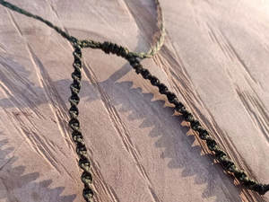 Collar de mariposa de macramé de acero inoxidable verde natural con gema ovalada, joyería tribal llamativa, hecho a mano, minimalista - Product Image 5