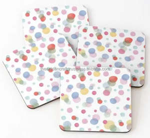 ที่รองแก้วไม้ขัดเงา4ชิ้นชุดงานฝีมือช่างฝีมือพิมพ์ลายอาเกตที่รองแก้วเสิร์ฟชาที่รองแก้วตกแต่งสไตล์ความรักงานฝีมือตามธรรมชาติ - Product Image 5