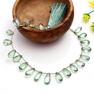 Exclusiva amatista verde natural facetada forma de pera 13x8mm-15x8mm cuentas de piedras preciosas naturales para hacer pulseras de joyería pendientes - Product Image 2