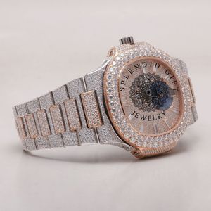 Splendide Montre de Luxe pour Homme avec Diamants, Boîtier Argenté 28mm en Moissanite, Verre Saphir, Mouvement Analogique à Quartz ETA, Cadran Discret - Product Image 5