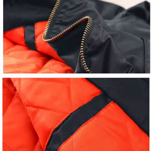 Blouson bomber vert olive pour homme, col montant, fermeture éclair, vêtement d'extérieur décontracté en polyester, coupe classique, idéal pour l'automne - Product Image 3