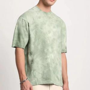 Men Olive Tie Dye T Shirt Oversized Drop Shoulder Blank Streetwear Tee Men Green Tie Dye Oversized T Shirt Vintage Washed Cotton - Product Image 5
