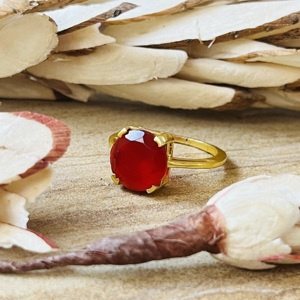 Nouvelle Bague Tendance en Gros, Bague Lune Céleste en Grenat, Bijoux Bohèmes en Laiton pour Femme, Plaqué Or 18 carats, Design Bohème Céleste Imposant - Product Image 5