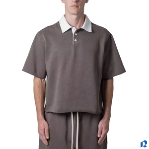 <b>Mens</b> Export Quality Knitted Embroidered for ODM Bulk Order 100% Cotton Wholesale Solid Front Formal Short Sleeve Factory Direct - Product Image 1