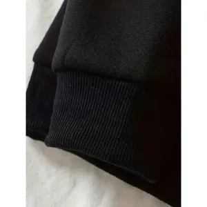 <b>Men's</b> Solid <b>Black</b> <b>Plain</b> Dyed Hoodie <b>Sweatshirt</b> Casual Street Style Top - Product Image 5