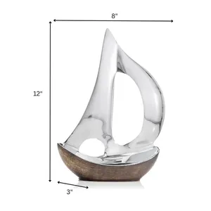Sculpture verticale abstraite moderne en aluminium, pièce décorative artistique pour table de salon ou exposition d'anniversaire - Product Image 2