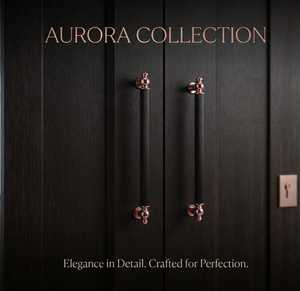 KELLTON Luxury Vintage <b>Black</b> & Rose Gold Square Durable Long Cabinet Pull <b>Handle</b> Decorative Wardrobe Door Furniture Hardware - Product Image 3
