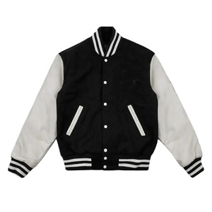 Chaqueta universitaria de béisbol de invierno, nuevo diseño, a la moda, de cuero y lana, con parches de chenilla, talla grande, con botones, informal. - Product Image 1