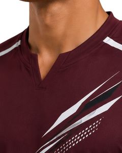 T-shirt de performance marron pour homme, maillot de sport à manches courtes, séchage rapide, respirant, pour entraînement athlétique et gym, personnalisable - Product Image 6
