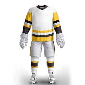 Men's Full Sublimation Print Ice Hockey Jersey Set Quick Dry Moisture Wicking Regular Fit Field & Ice Hokey Sportswear Uniforms - Product Image 3