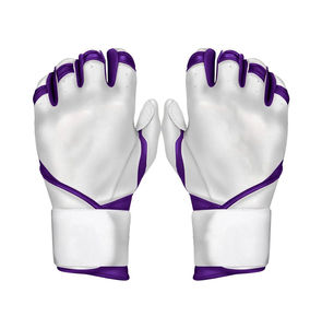 Wholesale Premium Quality Leather <b>Baseball</b> Batting Gloves Custom Logo Ambidextrous Design Breathable Hook Loop Closure for - Product Image 3