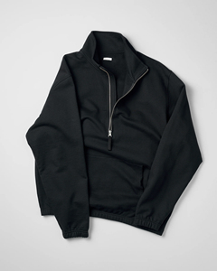Sweat-shirt polaire noir personnalisé pour homme, col montant, coupe ample, pull d'hiver avec broderie 3D et impression - Product Image 2
