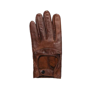 Gants de conduite en cuir marron à doigts entiers unisexes toutes saisons - Product Image 4