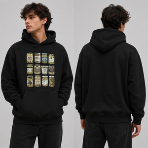 Premium 100% Cotton Heavyweight Oversized <b>Pickle</b> Lover's Hoodie | Vintage-Style Mason <b>Jar</b> Graphic Top | Modern Urban Food-Core - Product Image 5