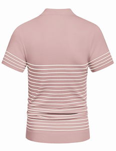 Polo de Golf a Rayas Premium para Hombre, Manga Corta, Corte Regular, Cuello Clásico, Ropa Casual, Colores y Tallas Personalizadas, Marca Privada - Product Image 2
