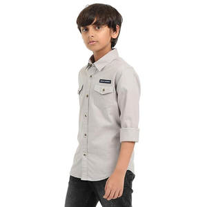 Chemise Oxford à manches longues anti-boulochage en coton de qualité supérieure Vêtements décontractés classiques personnalisables pour adolescents - Product Image 4
