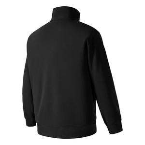 Pull en maille noir pour homme, col montant, coupe droite, couleur unie, décontracté, automne, polyester/coton 220g - Product Image 3