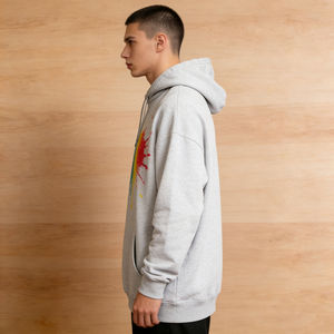 เสื้อฮู้ดดี้ผู้ชายไซส์ใหญ่ สีเทา พิมพ์ลายสาดสี มีกระเป๋า ผ้าฟลีซ สไตล์ลำลอง สตรีทแวร์ - Product Image 4