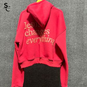Sweats à capuche personnalisés surdimensionnés et courts, imprimés, avec fermeture éclair, en molleton 100 % coton de haute qualité, pour un usage décontracté, et service OEM - Product Image 5