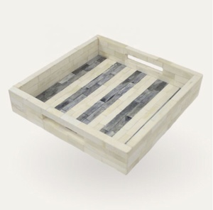 Plateau de service Art Déco en os incrusté, couleur personnalisée, pour la maison et l'hôtellerie, luxe, taille sur mesure, fait main, moderne, durable, collection Bar Mitzvah - Product Image 6