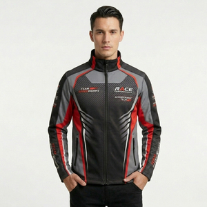 MX BMX Custom Pit Crew <b>Jackets</b> Printed Softshell Sublimation Sponsor Logos Plus Size Quick Dry Windproof Auto <b>Racing</b> Wear - Product Image 3