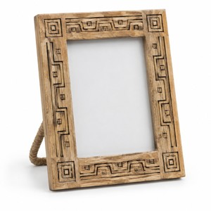 Cadre photo artisanal en bois de manguier Mayan-Line en gros - Finition naturelle - Product Image 1
