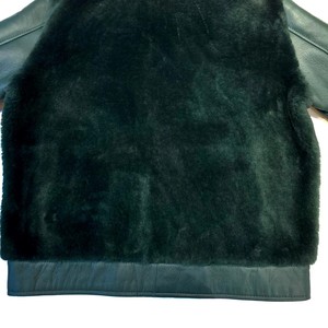 <b>Men's</b> Luxury Leather <b>Shearling</b> Winter <b>Jacket</b> Genuine Sheepskin Fur Aviator Coat Premium Warm Fashion Biker Outerwear Fit - Product Image 4