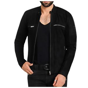 Fashionable Genuine <b>Sheepskin</b> Leather Men's <b>Jackets</b> High Quality Soft Thin Style Leather <b>Jacket</b> in different Colors - Product Image 1
