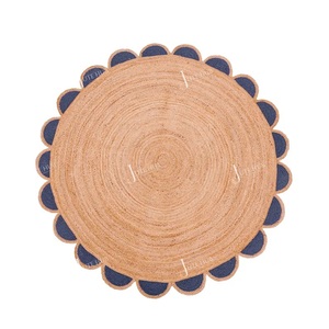 Handmade Braided Scallop <b>Round</b> <b>Jute</b> <b>Rugs</b> | Natural Fiber Handwoven Boho Area <b>Rug</b> | Eco Friendly <b>Round</b> <b>Jute</b> Carpet - Product Image 3