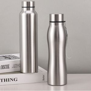 Leak-Proof Metallic Sports Drink <b>Bottle</b> Reusable Ergonomic Steel Fitness Water <b>Bottle</b> Travel Minimalist Design With Lid - Product Image 2