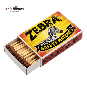 Palo de fósforos DE SEGURIDAD DE MADERA Cabeza negra/roja colorida para uso doméstico Diseñado para cocina para distribuidores - Product Image 1