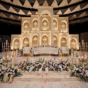 Shobha Jain Impex Grand Mughal Palace Ivory Castle Theme Traditional Luxury <b>Wedding</b> Stage Indoor Outdoor New Arrival Fiber - Product Image 1