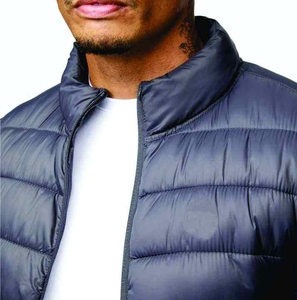 Blouson matelassé tendance pour homme en toile unie, col montant, personnalisable, imperméable et réversible - Product Image 6