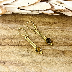 Pendientes Colgantes Boho con Piedras Preciosas, Estilo Tribal, de Latón, para Mujer, Chapados en Oro/Plata de 18K, con Ganchos de Barra, Delicados, Venta al por Mayor/OEM, Favoritos del Mercado - Product Image 5