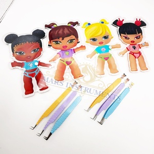 Nueva tendencia Bratz Girl Acrílico Extensión de pestañas Azulejo Mariposa Diseño cuadrado para pestañas Pinzas Titular Etiqueta personalizada de alta calidad - Product Image 2